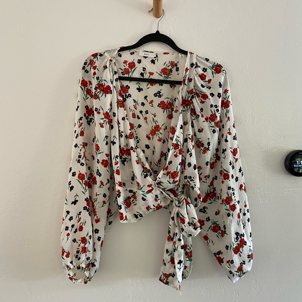 A.L.C. Floral Wrap Blouse